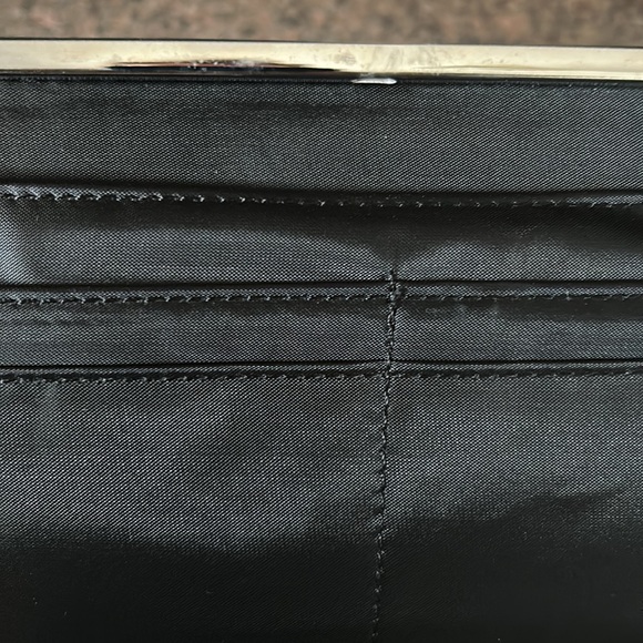 TWO wallets #1 Kate Spade black & cream polka dot & #1 med orange (ostrich look) - Picture 10 of 11